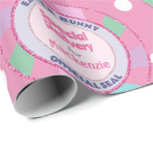 Papier Cadeau Livraison spéciale Bunny de Pâques Parties scintil (Coin rond)