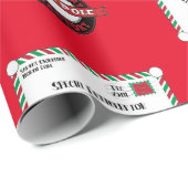 Papier Cadeau Livraison spéciale de Noël avec le nom de l'enfant (Coin rond)