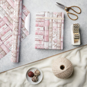 Papier Cadeau Livre Anniversaire Blanc Rouge Cerise