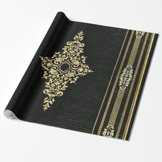 Papier Cadeau Livre attaché en cuir (Déroulé)