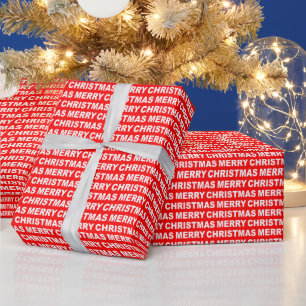 Papier Cadeau Livre blanc sur la typographie rouge de Noël