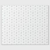 Papier Cadeau Livre d'enveloppement de notes de musique blanche (Plat)