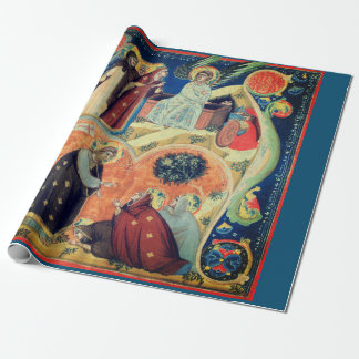 PAPIER CADEAU LIVRE D'ÉTIQUETAGE SCÈNE TRADITIONNELLE DE NATIVIT