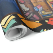 Papier Cadeau Livre Lover Gift, Book Worm, I Love Reading Book (Coin rond)