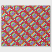 Papier Cadeau Livre mignon Aimant Alien Rouge papier enveloppeme (Plat)