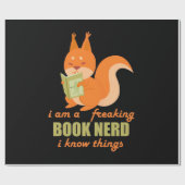 Papier Cadeau Livre Nerd écureuil (Plat)