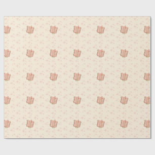 Papier Cadeau Livre Rose Fantaisiste & Étoiles