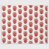 Papier Cadeau Livre rouge de lecture de chat (Plat)