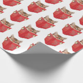 Papier Cadeau Livre rouge de lecture de chat (Coin)