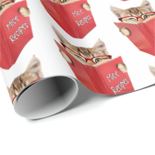 Papier Cadeau Livre rouge de lecture de chat