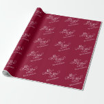 Papier Cadeau Livre rouge personnalisé M et Mme Wrapping<br><div class="desc">Enveloppez vos cadeaux dans le style en utilisant ce joli papier d'emballage en rouge bordeaux frappant, avec un motif de "M. et Mme" en calligraphie élégante, facilement customisé avec votre nom de famille. Parfait pour les mariages, les fêtes de mariage, les anniversaires ou les douches nuptiales, ce papier d'emballage sophistiqué...</div>