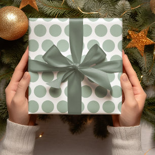 Papier Cadeau Livre vert Pois moderne d'enveloppement de Noël