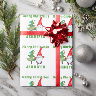 Papier Cadeau Livre vert sur l'enveloppement de Noël de Père Noë