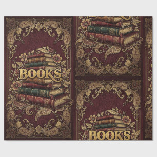Papier Cadeau Livres Amoureux des Livres Écrivains Lecteurs Bibl