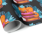 Papier Cadeau Livres Approuvés Cat (Coin rond)