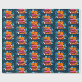 Papier Cadeau Livres Approuvés Cat Turquoise (Plat)