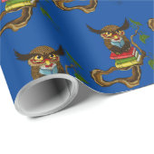 Papier Cadeau Livres Cute Owl (Coin rond)