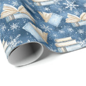 Papier Cadeau Livres de Noël (Coin rond)