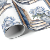 Papier Cadeau Livres et fleurs (Coin rond)