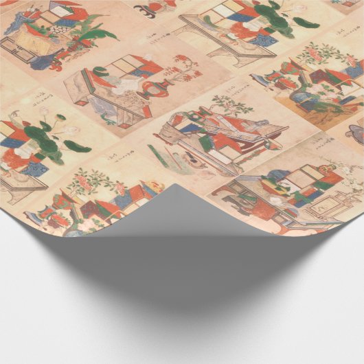 Papier Cadeau Livres et objets d'un universitaire coréen (Coin)