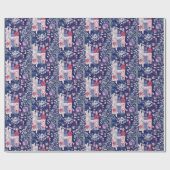 Papier Cadeau Livres Fairytale et Créatures Magiques Bleu (Plat)