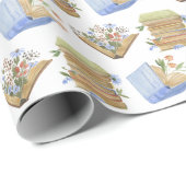 Papier Cadeau Livres floraux (Coin rond)