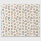 Papier Cadeau Livres Floraux (Plat)