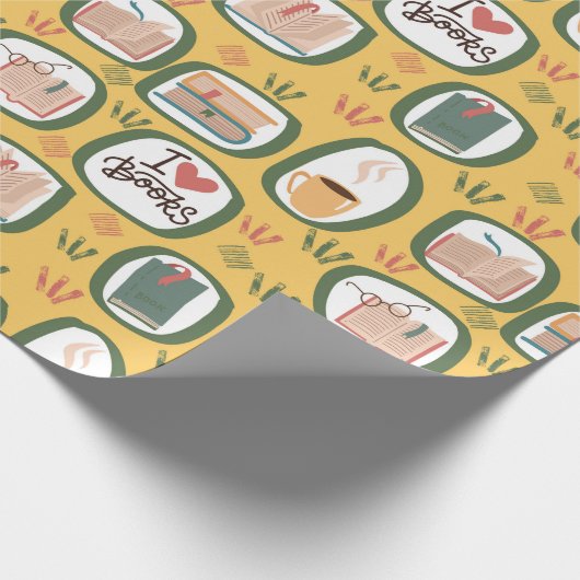 Papier Cadeau Livres Lecture Papier Enveloppement (Coin)