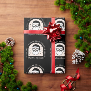 Papier Cadeau Livres romantiques de Noël noir esthétique foncé