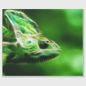 Papier Cadeau Lizard vert à l'oeil vert (Plat)