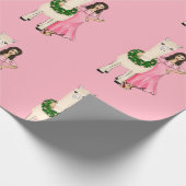 Papier Cadeau Llama avec couronne cardiaque et illustration de f (Coin)