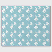 Papier Cadeau Llama Baby shower Cute Blue Boy (Plat)