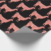 Papier Cadeau Llama rose corail parties scintillant Épercés moti (Coin)