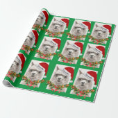 Papier Cadeau Llama Sourires Père Noël Nom personnalisé Noël (Déroulé)