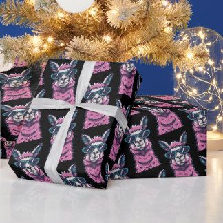 Papier Cadeau Llama vous dit Rock | Pose ironique dans les lunet