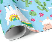 Papier Cadeau Llamas (Coin rond)