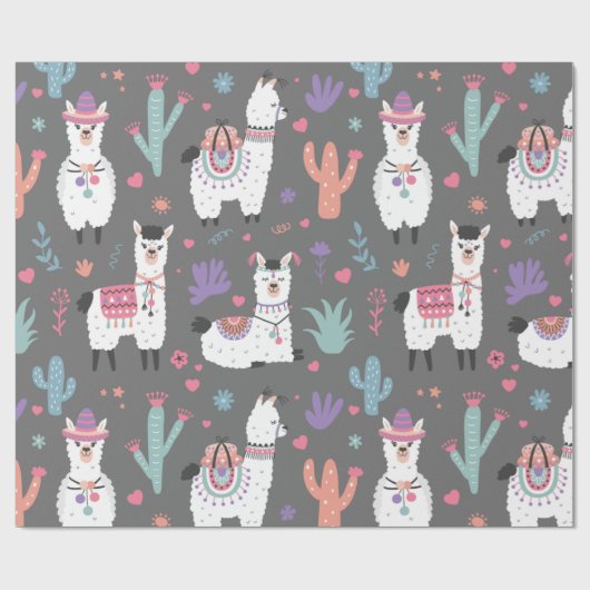 Papier Cadeau Llamas (Plat)