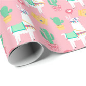 Papier Cadeau Llamas (Coin rond)