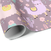 Papier Cadeau Llamas (Coin rond)