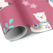 Papier Cadeau Llamas (Coin rond)