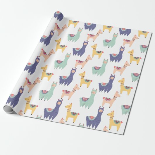 Papier Cadeau Llamas (Déroulé)