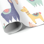 Papier Cadeau Llamas (Coin rond)