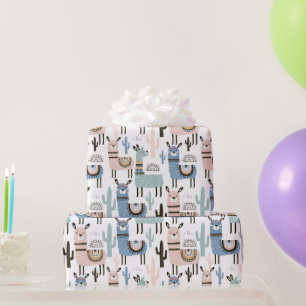 Papier Cadeau Llamas d'anniversaire