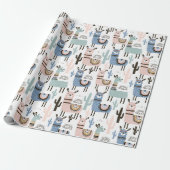 Papier Cadeau Llamas d'anniversaire (Déroulé)