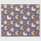 Papier Cadeau Llamas Dans Le Ciel (Plat)