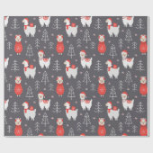 Papier Cadeau llamas de Noël (Plat)