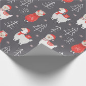 Papier Cadeau llamas de Noël (Coin)