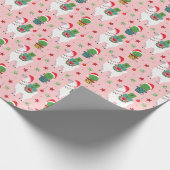 Papier Cadeau Llamas et cactus Motif de Noël (Coin)