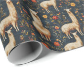 Papier Cadeau Llamas & Fleurs (Coin rond)