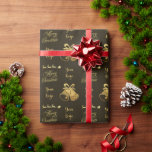 Papier Cadeau Logo Brown Gold Chic Christmas Bell Retail Custom<br><div class="desc">Ce papier d'emballage minimaliste de Noël présente une palette de couleurs brun foncé et or épuré avec un design simple mais élégant de cloches de Noël, Père Noël dans son traîneau et un souhait "Joyeux Noël". Vous pouvez customiser ce papier avec votre propre logo pour rendre votre cadeau plus spécial...</div>